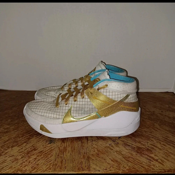 Nike KD 13 'EYBL' White Gold Shoes K Durant DA0895-102 M Size 4 W 5.5 (299 Box34 - Picture 2 of 10